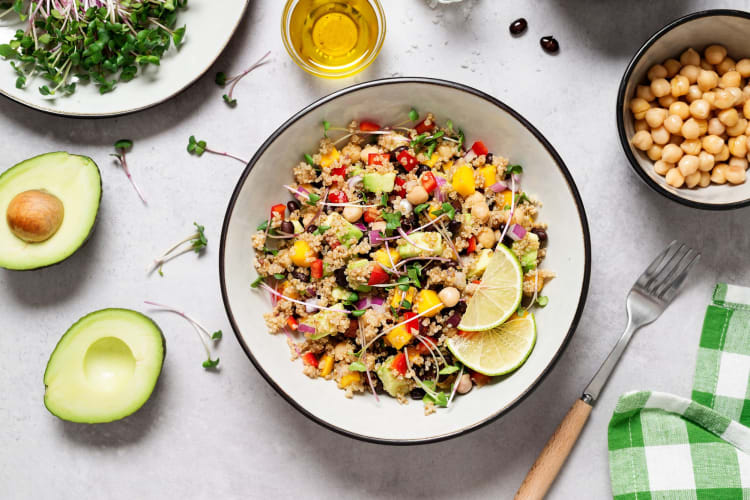 Healthy quinoa black bean salad with mango and avocadoвЃ .