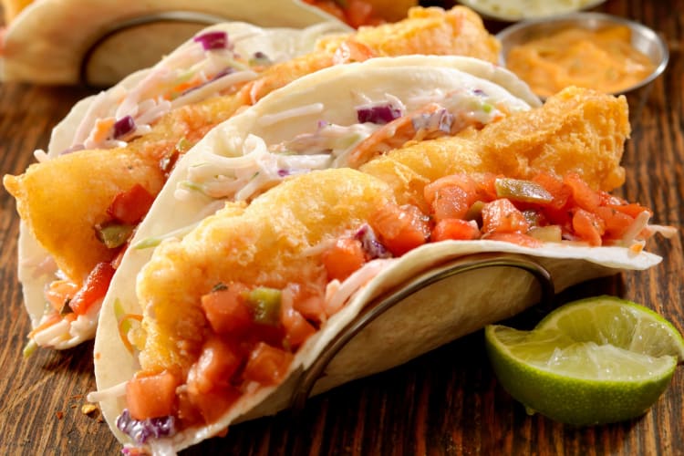 Crispy fish tacos.