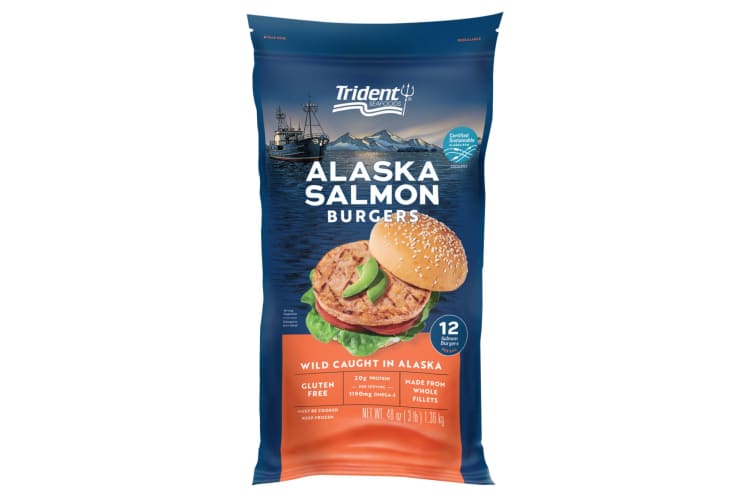 A pack of salmon burgers.
