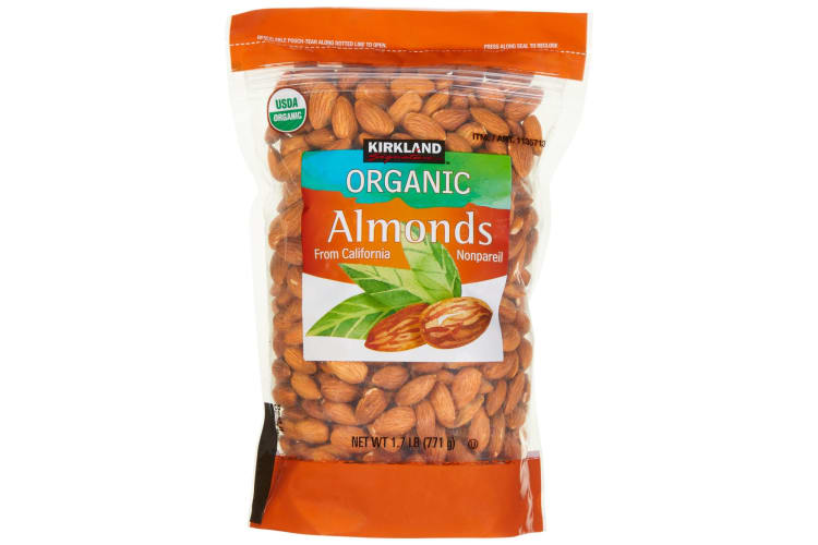 Kirkland Signature Organic Whole Almonds.
