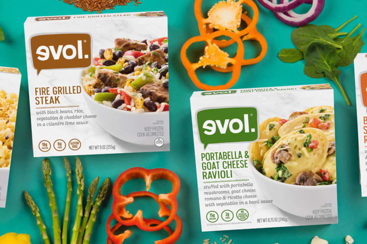 Evol branded frozen meals.