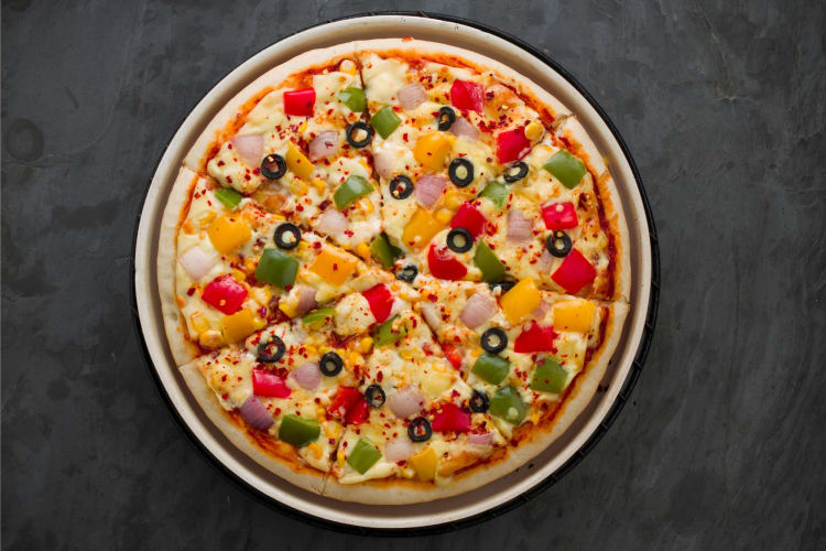 Healthy pizza with vegetables
