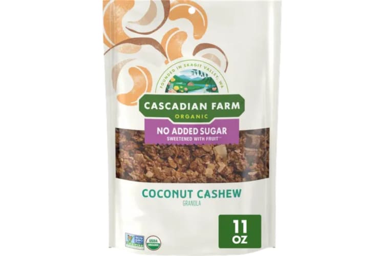 A packshot of no added sugar granola.