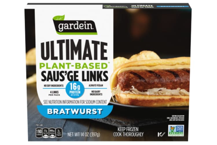 A pack of vegan sausages.