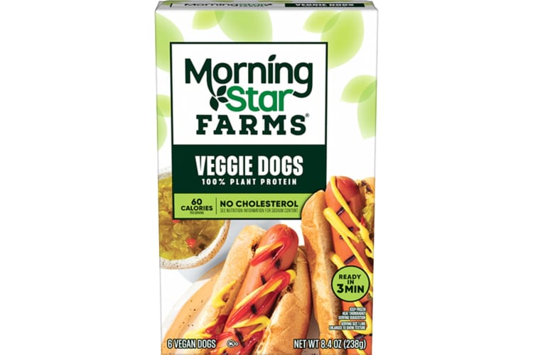 A pack of plant-based veggie dogs that are some of the healthiest hot dogs.