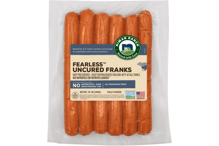 A pack of all-natural pork and Angus beef frankfurters.