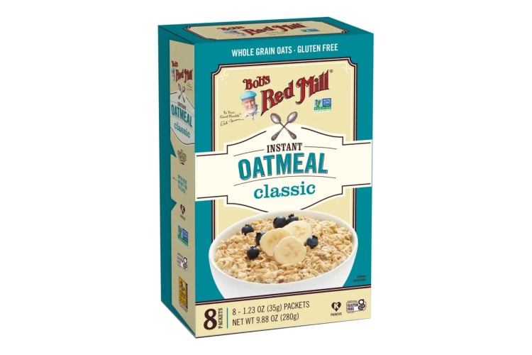 Instant Oatmeal packets contain a gluten free blend of whole grain rolled oats and nourishing flaxseed.
