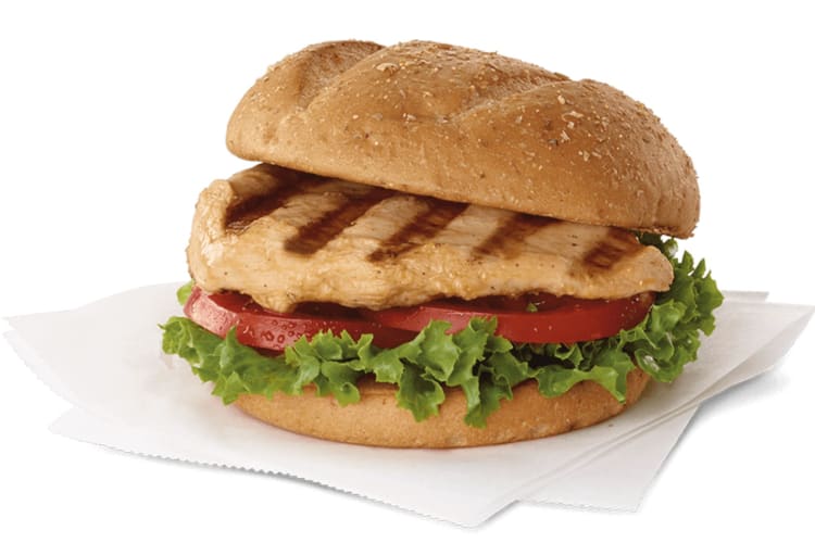 The Grilled Chicken Sandwich tops the list of healthiest items at Chick-Fil-A.