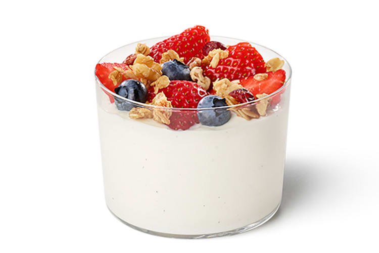 A Greek yogurt parfait is one of the healthiest items at Chick-Fil-A.