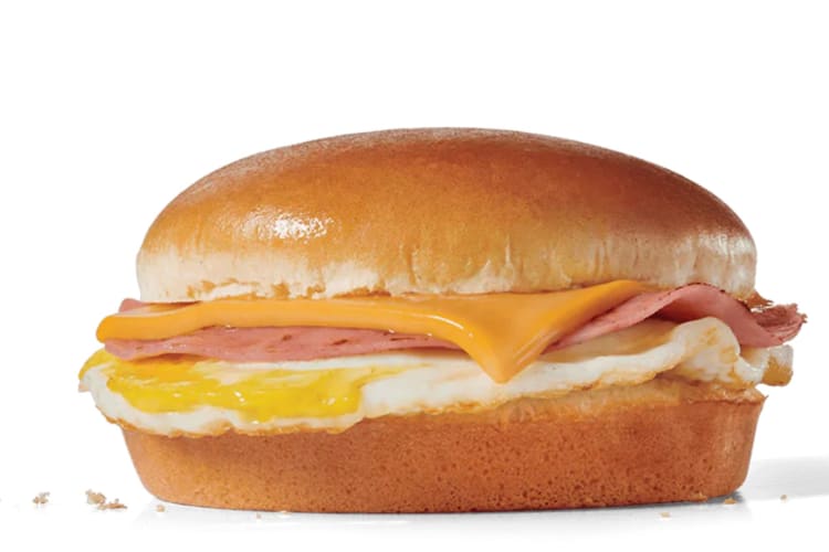 Grilled ham, a freshly cracked egg & melty American cheese all on a toasted buttery bakery bun.