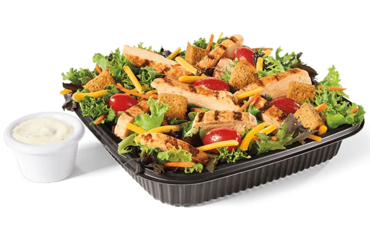 The garden salad with grilled chicken is the healthiest item at Jack in the Box.