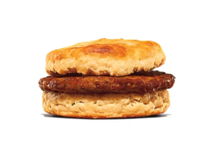 Sausage biscuit for breakfast.