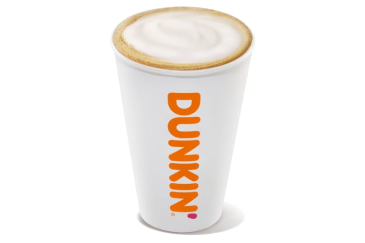 A Cappuccino is a cup of espresso and frothy skim milk.