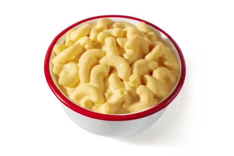 A bowl of mac and cheese.