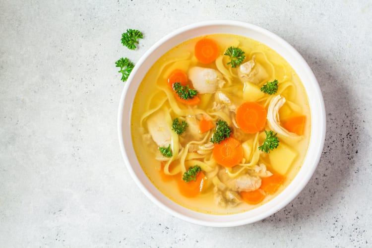 One of the healthiest Subway menu items isn’t actually a sandwich, but chicken noodle soup. 