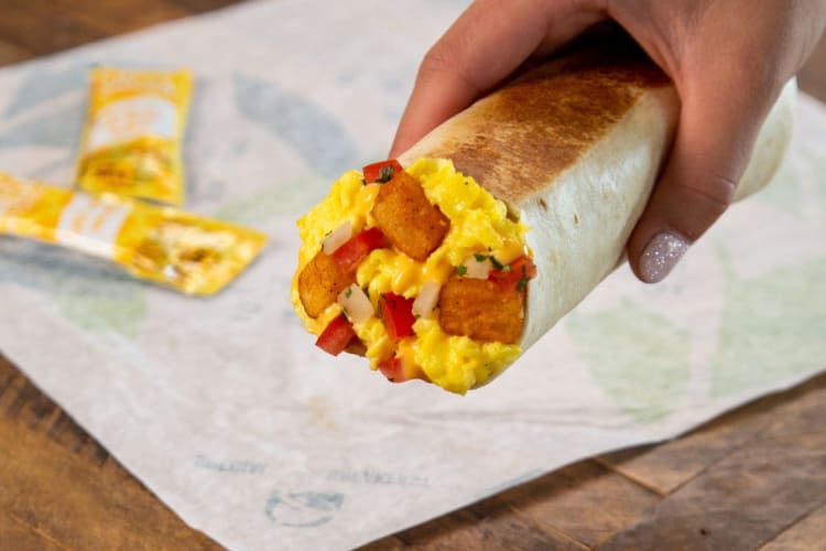 One of the healthiest items at Taco Bell, the Toasted Breakfast Burrito will get you ready for the whole day.