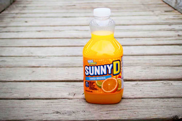 A bottle of Sunny D.