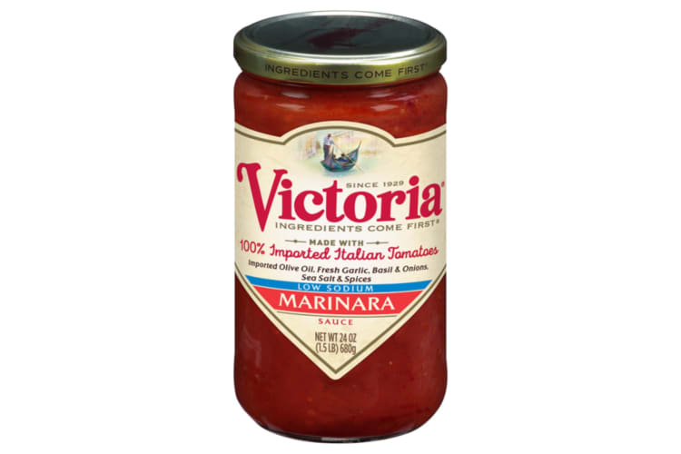 Victoria Low Sodium Marinara Sauce is made with Italian tomatoes.