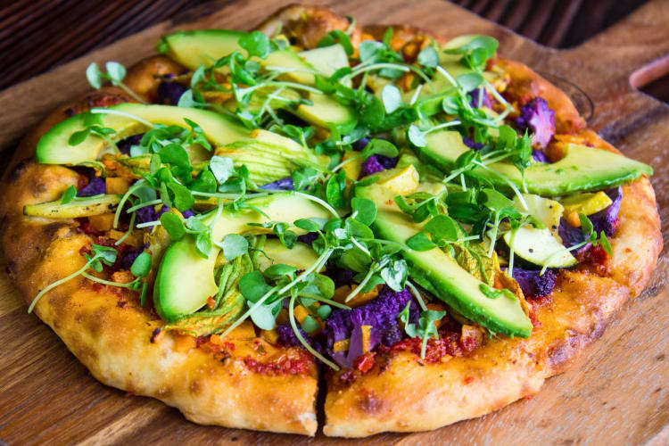 Avocado pizza from a healthiest pizza chain.