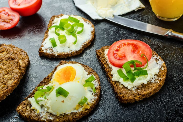 Toast topped with the healthiest snacks at Costco.