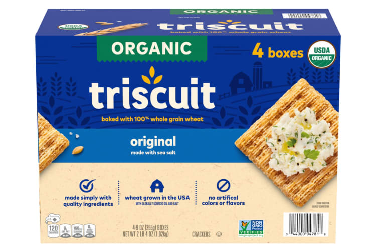 A packet of organic wholegrain crackers.