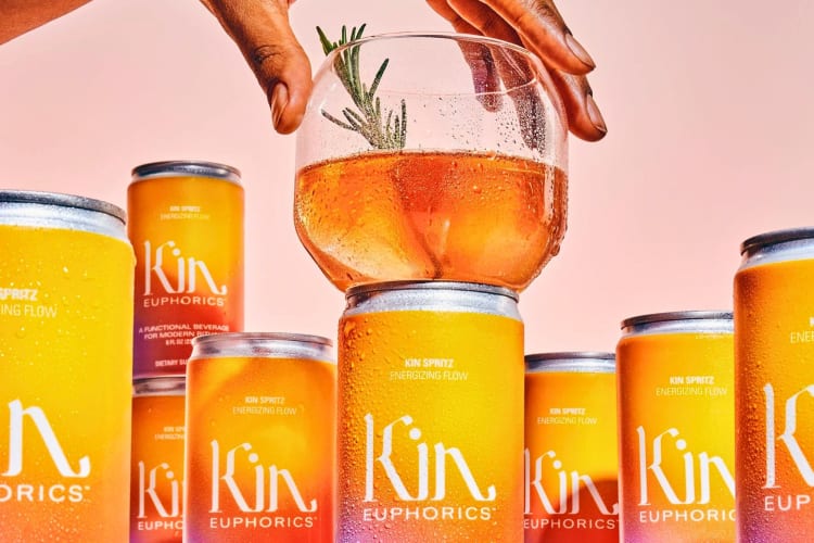 Non-alcoholic and gently caffeinated Kin Spritz.