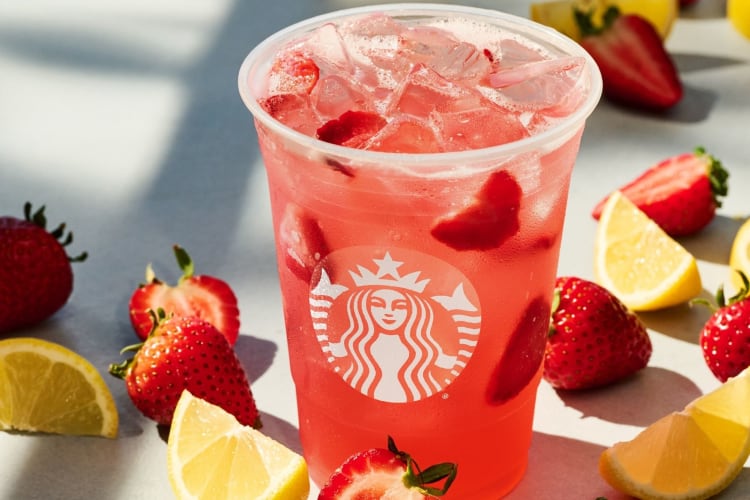  Strawberry Açaí Lemonade Starbucks Refreshers® Beverage is one of the healthiest starbucks drinks.