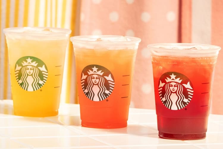 Iced tea lemonades made with fruit juice blend, tea, and lemonade, sweetened with liquid cane sugar, hand-shaken with ice.