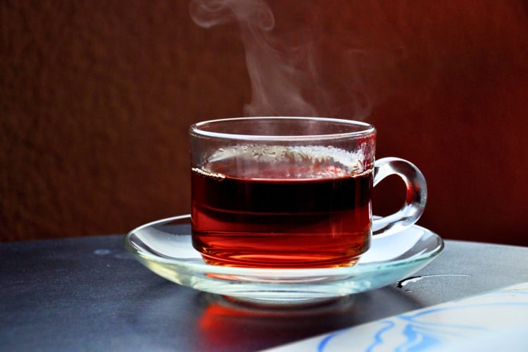 A cup of hibiscus tea.