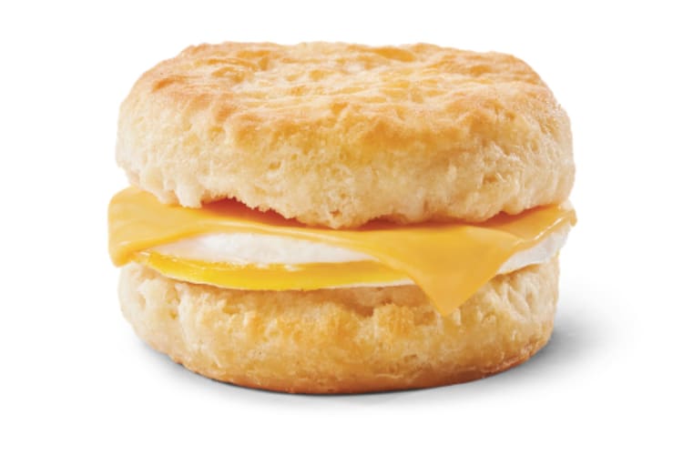 Wendy's egg & cheese biscuit is a healthy fast food breakfast.