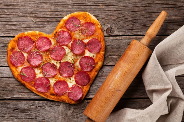 A heart pizza.