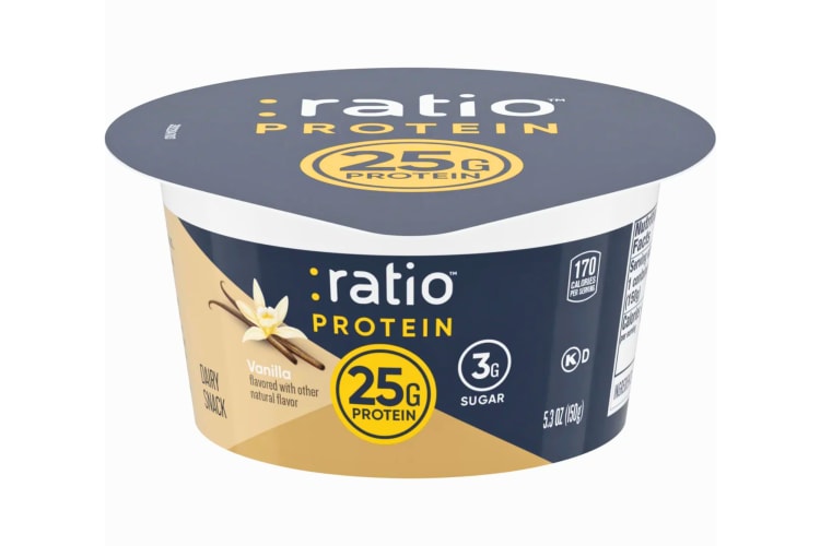 Ratio is a popular high protein yogurt.