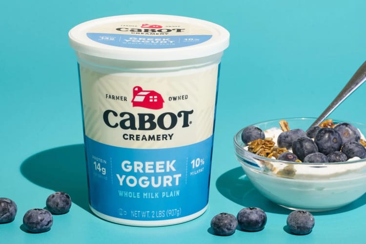 A plain Greek yogurt from Cabot Creamery.