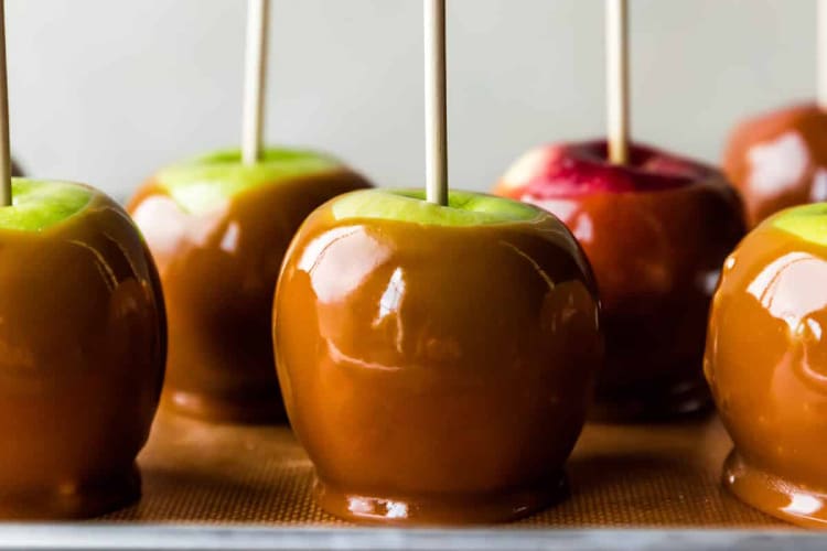 homemade caramel apples are an iconic halloween dessert