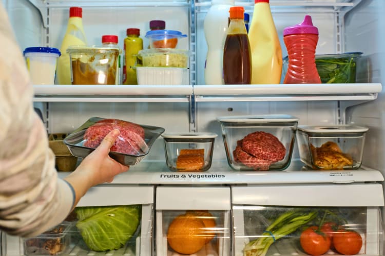 Food Stored Safely in a Refrigerator.