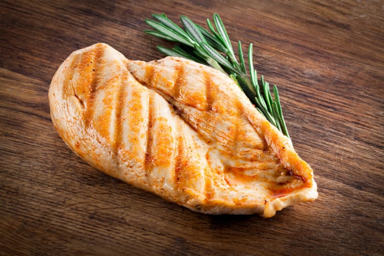 Grilled chicken breast with rosemary