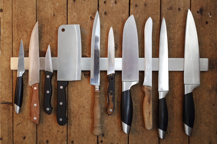 Warm knives for easy slicing is a great kitchen hack