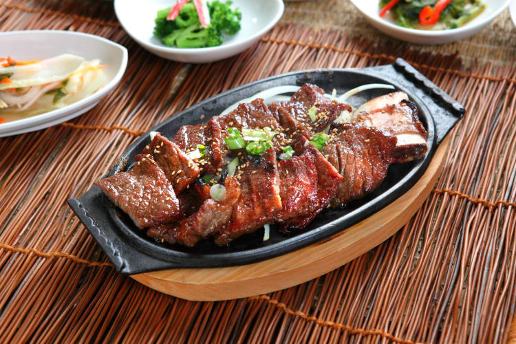 Korean bbq galbi meat.