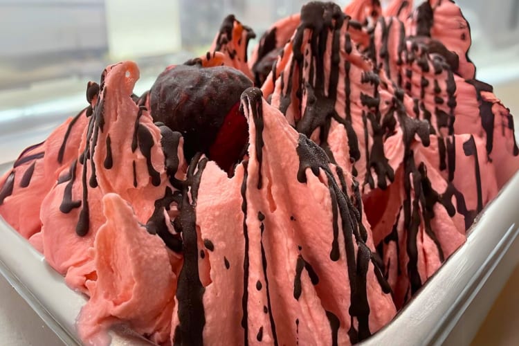 Chocolate-covered strawberry sorbetto