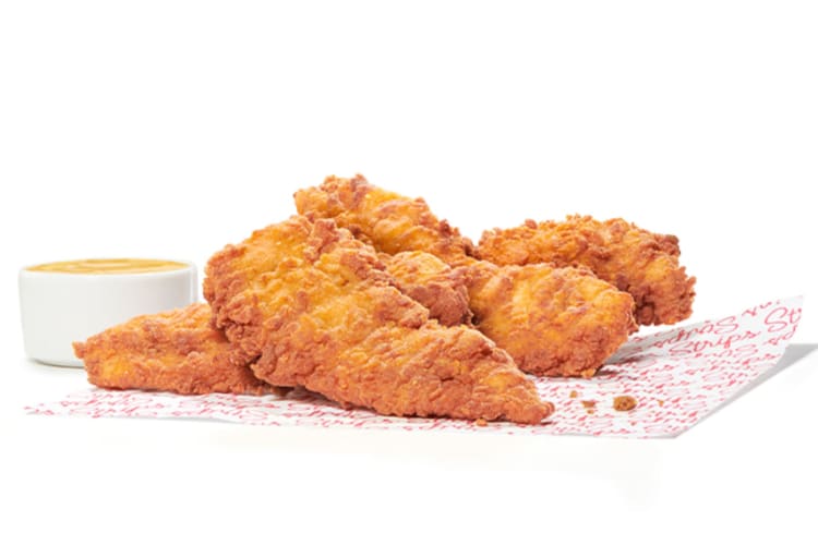 Boneless chicken tenders seasoned to perfection, freshly breaded and pressure cooked in 100% refined peanut oil.