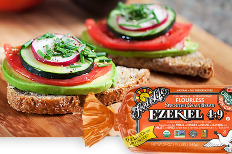 Ezekiel Bread Sprouted Whole Grain Bread is a low-carb bread.
