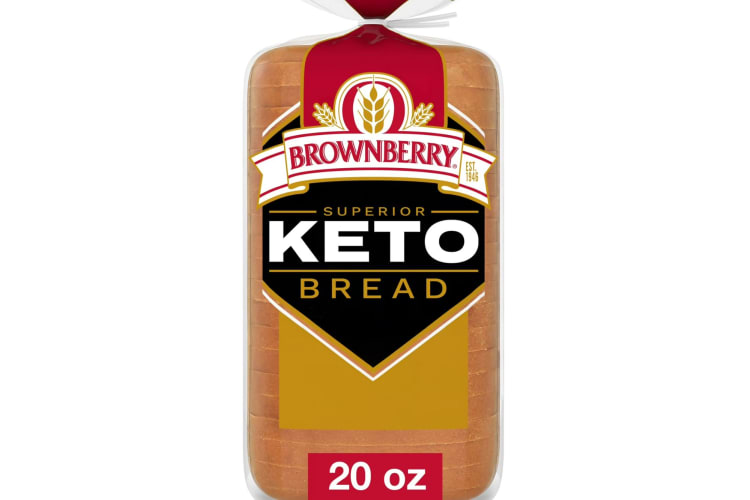  Bread loaf made with keto ingredients.