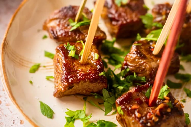Garlic steak bites are a popular keto dish.
