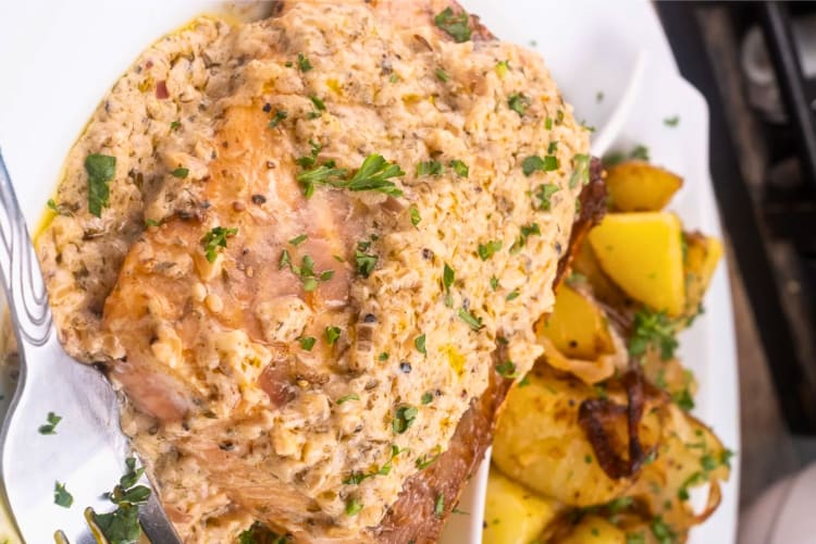 Lemon butter salmon is an easy weeknight dinner.