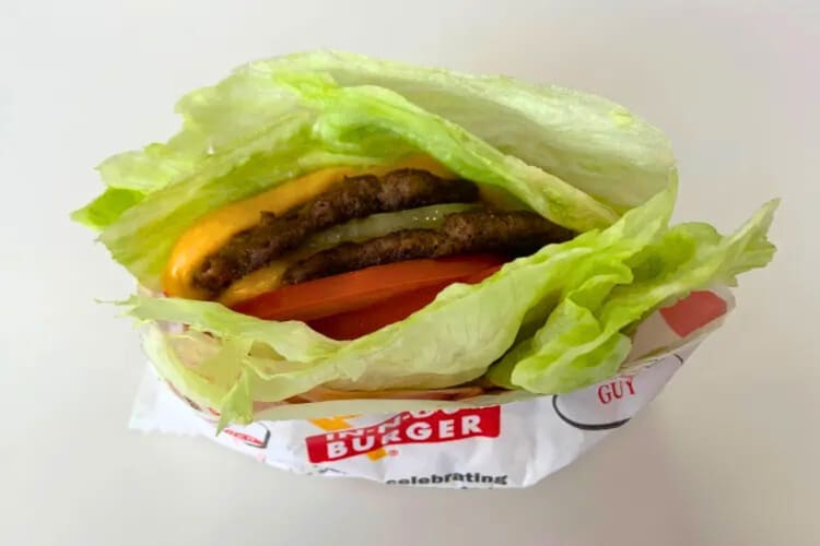 An In-N-Out Protein Style Burger, one of the best low-carb fast foods