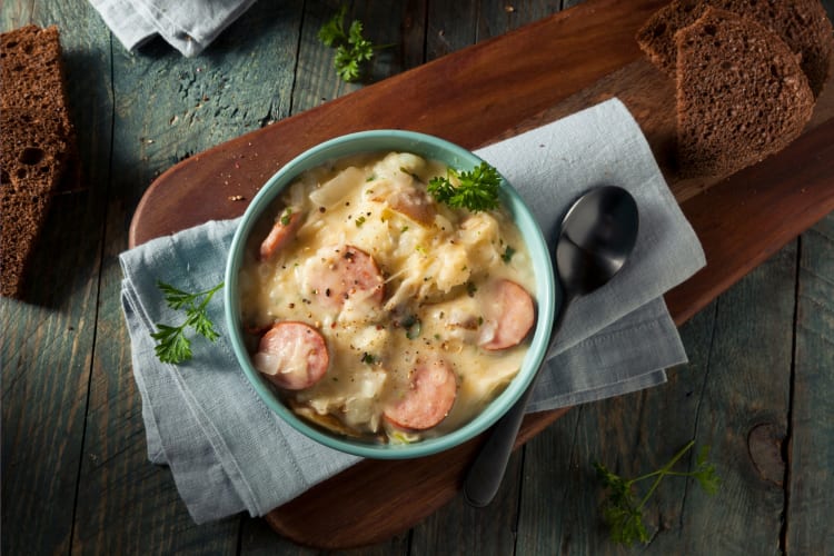 Sausage sauerkraut soup is a great low-carb soup