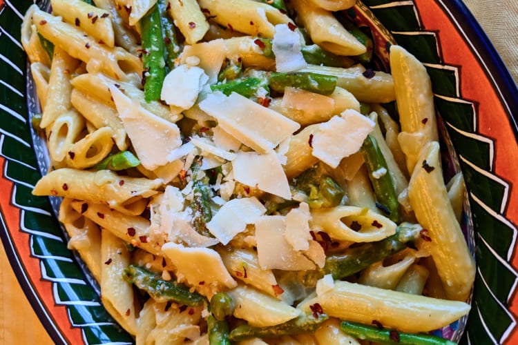 Asparagus pasta.