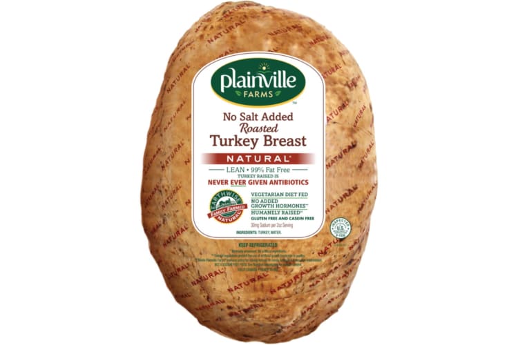 Flavor-rich Plainville Farms No Salt Added Turkey Breast in sandwiches or salads.