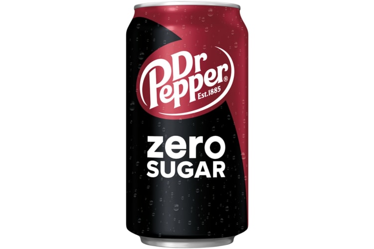 A can of Dr Pepper zero sugar soda.
