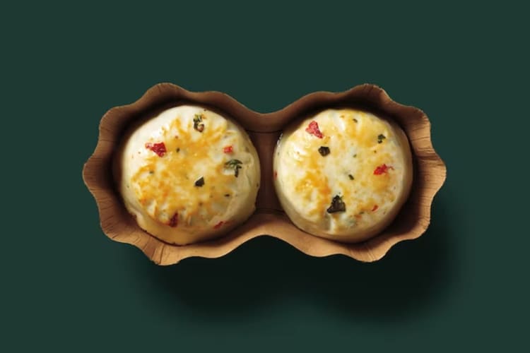 Starbucks sous vide egg white and red pepper bites.